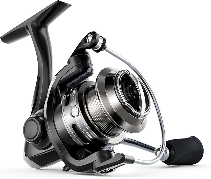 Ashconfish KF Spinning Reel, Freshwater Saltwater Spinning Fishing Reels, CNC Aluminum Spool, 5.2:1 Gear Ratio, 7+1 Ball Bearings 2 Line Cup Styles
