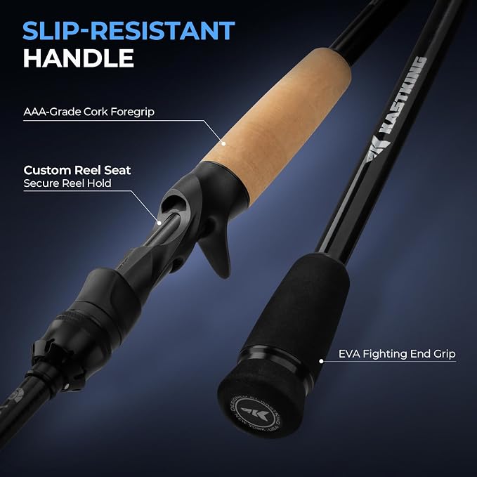 KastKing Verus Technique Twin-Tip Bass Fishing Rod – IM7 Graphite Blanks with Nano Resin, Extra Tip, PTS, Titanium Guide Frames, Technique-Specific Casting & Spinning Rod