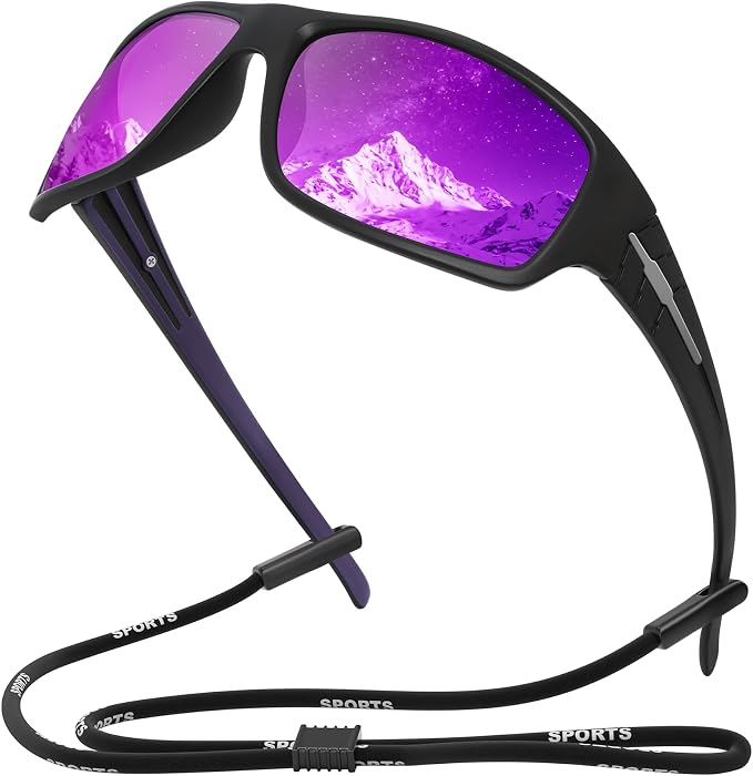 XVXV Polarized Sports Sunglasses for Men, Wrap Around Sun Glasses UV Protection for Cycling Fishing Driving