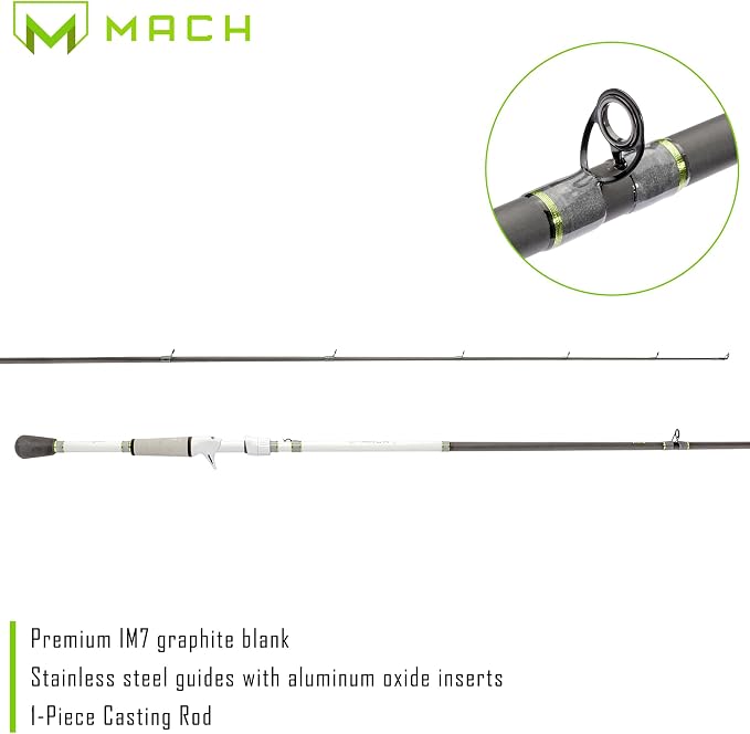 Lew’s MACH Jacked Baitcast Reel and Fishing Rod Combo, HM50 Graphite Rod, Tanso Tech Reel Frame and Sideplate, Carbon Fiber Drag System, 7.5:1 Gear Ratio