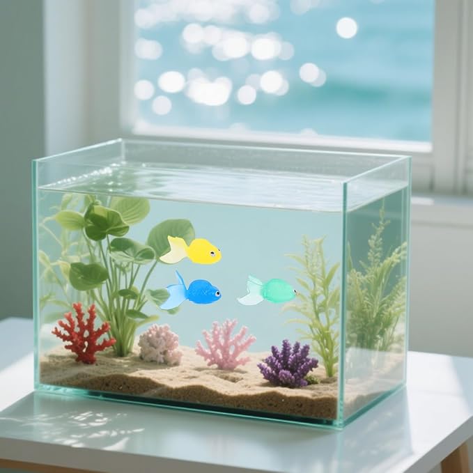 Healifty 20Pcs Artificial Goldfishes Rubber Aquarium Floating Fish for Aquarium Fish Tank Decoration Mixed Color 1.77 X 1.96 X 0.78''