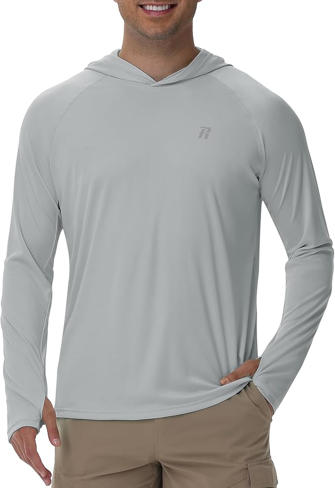 Runhit UPF 50+ Fishing Shirts for Men Long Sleeve Sun Protection Hoodie Lightweight Outdoor Workout Hiking Running Rash Guard