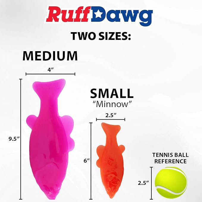 Ruff Dawg Flying Fish Floating Dog Toy – (1 pc) Assorted Colors – Durable Rubber Fetch & Water Toy with Rope Hole – Gentle on Teeth, BPA & Latex Free – Made in USA