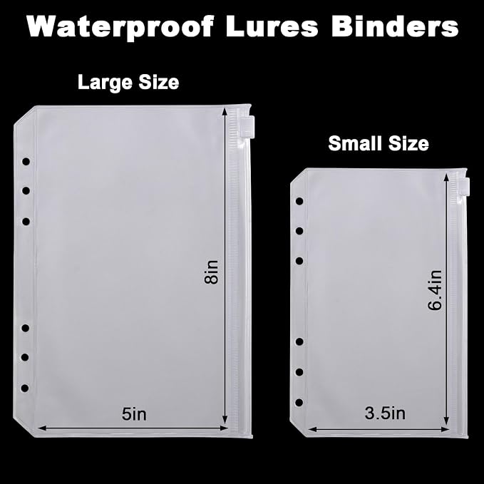 Dr.Fish Bait Binder Bags Worm Wallet Binders Travel Portable Compact Tackle Storage for Soft/Hard Baits, Leaders, Lines, Rigs