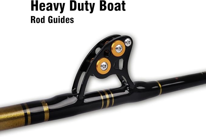 Fiblink Bent Butt Fishing Rod 2-Piece Saltwater Offshore Trolling Rod Big Game Roller Rod Conventional Boat Fishing Pole