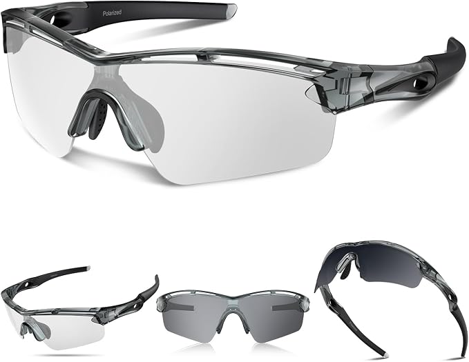 Rosemal Sports Sunglasses Polarized Cycling Sunglasses Running Driving Fishing Hiking for Men Women UV400 TAC TR90