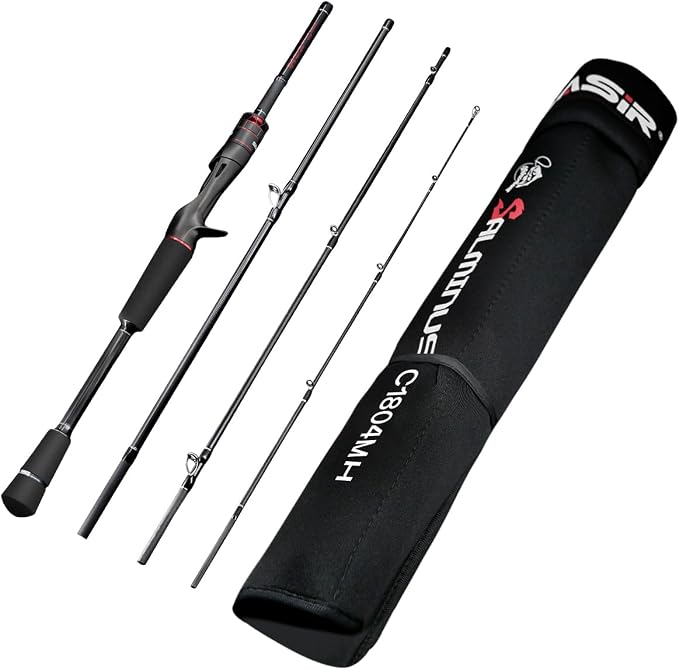 SEASIR Salminus Travel Fishing Rod, 4 Piece Spinning Rod Medium/Medium Heavy Biatcaster Rod, XF Baitcasting Rod, Portable, 40T Carbon Fiber, Fuji O, EVA Grip, Saltwater Freshwater Bass Trout Big Fish