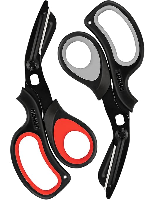 MEUUT 2 Pack Trauma Shears Patented Bandage Scissors for Left and Right Hand - Medical Supplies with 8 inch Heavy Duty Medical Scissors for EMT Workers Nurses