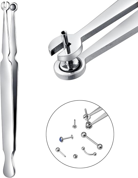 QWALIT Piercing Taper Threadless Insertion Tool - Titanium Labret Pin 16g, 18g, 20g