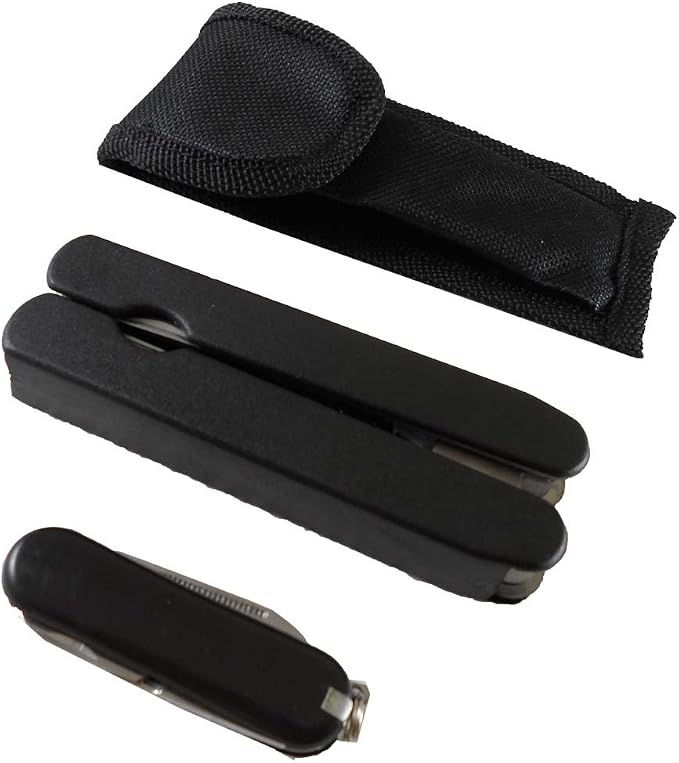 2 Piece Multi-Tool Set | Plier & Pocket Knife | 2.5" (6.4 cm) & 1" (2.5 cm) Knives | Belt Pouch & Keyring Ready | Ideal for Camping & Hiking