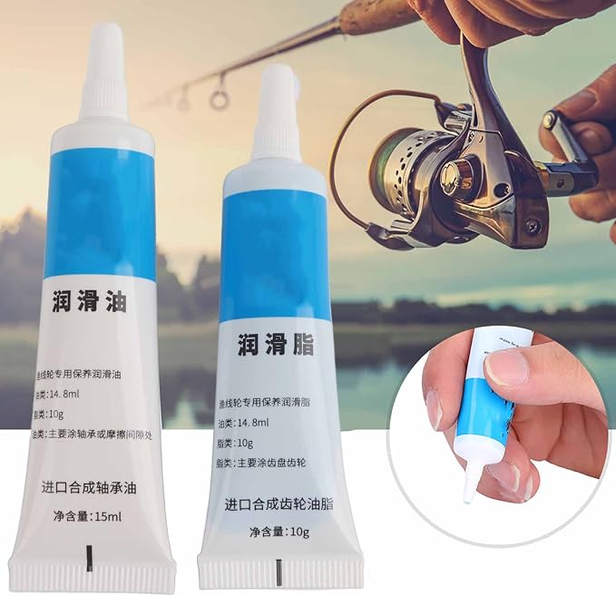 Fishing Reel Lubrication Kit, Maintenance Oil & Grease Set, Suitable for Spinning and Low - Profile Reels(White)