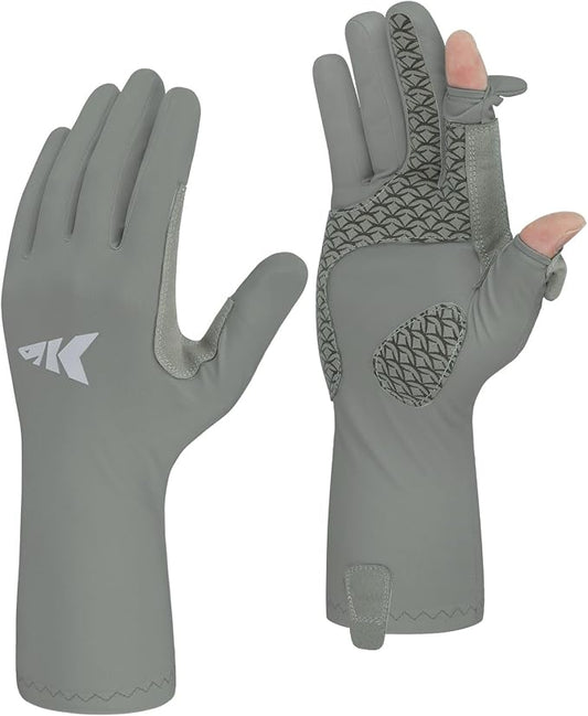 KastKing Sol Armis Pro UPF50+ Fishing Gloves-Quick-Dry, Full Finger & 3/4 Fingerless Sun Protection Gloves Men Women for Outdoor