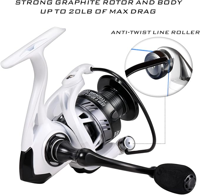 Sougayilang Spinning Combo, Medium Heavy Fishing Pole and 2000 Spinning Reel Set, Fishing Rod and Reel Commbo for Bass Fishing Tackle