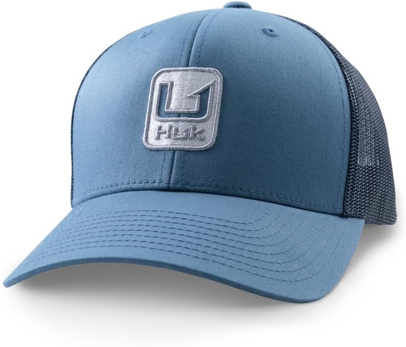 HUK Men's Trucker Hat, Anti-Glare Snapback Fishing Hat for Men