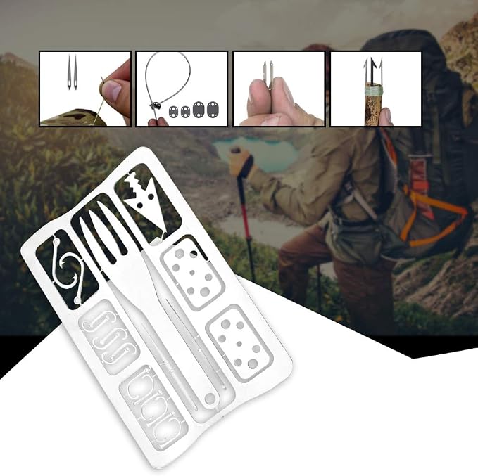 Fishing Multi Tool Survival Card Kit for Camping Emergency Fishing Gear