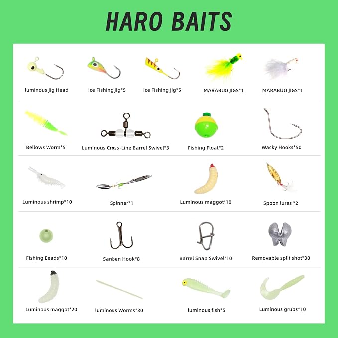 FONMANG 322-Piece Fishing Lures Kit - Buzz Bait/Spinner Baits/Jig/Frog, Fishing Tackle Box with Tackle Included, Soft Bait/Hooks/Weights, Fishing Gear Lure Kit Gift for Men Freshwater Bass Trout