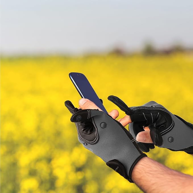 Palmyth Neoprene Fishing Gloves for Men and Women 3 Cut Fingers Flexible Great for Photography Fly Fishing Ice Fishing Running Touchscreen Texting Hiking Jogging Cycling Walking