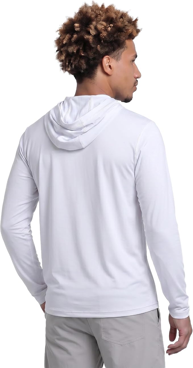 Reel Life UV Long Sleeve Hoodie – Jax Beach Mens Long Sleeve Sun Protection Shirts with Hood