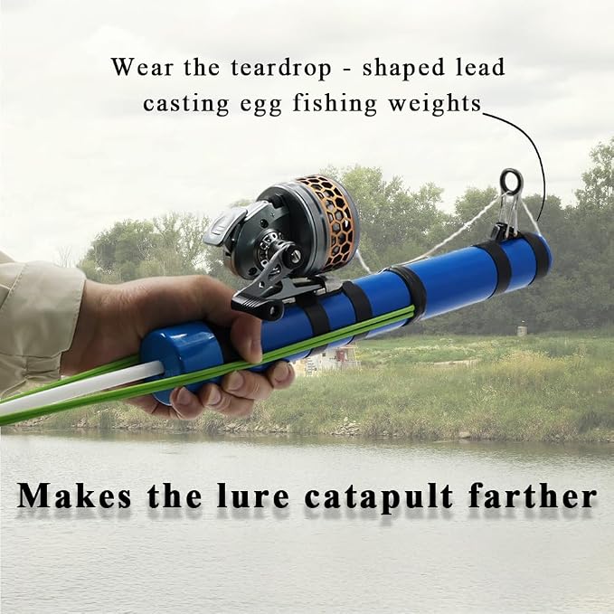 SUFFUSE Fishing Rod, Portable Catapult Lure Fishing Tools, Saltwater and Freshwater Great Gear for Traveling