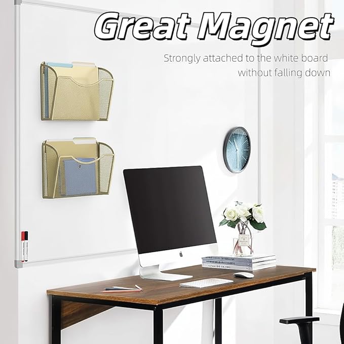 Magnetic Wall File Organizer,Hanging Wall Mounted File Folder Binder Holder Mail Organizer for Office,Home and School Supplies