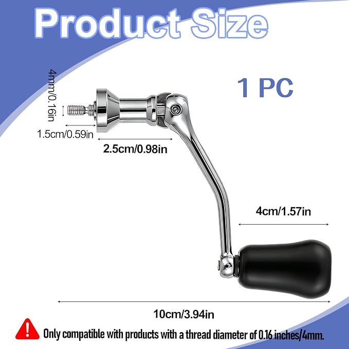 Grip Fishing Swivel Reel Handle Fishing Reel Handle Single Rockers Arm Screw-in Handles Grips Rubber Handles Fishings Reels Replacement Fishings Rod Power Handless for Baitcasting Reels