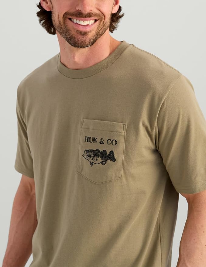 HUK Mens Performance Fishing Logo Tee, Short Sleeve T-Shirt for Men