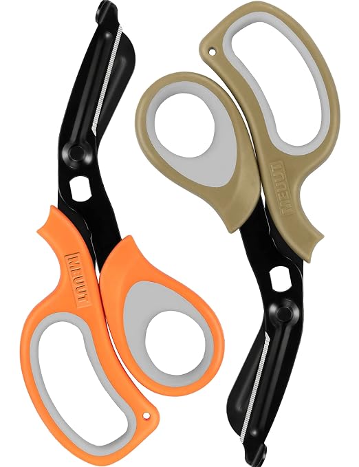 MEUUT 2 pcs Medical Scissors Trauma Shears for Left and Right Hand-8 inches Bandage Scissor Heavy Duty, Surgical Grade Shears Stainless Steel EMT Scissors for Doctors Nurses EMT Workers
