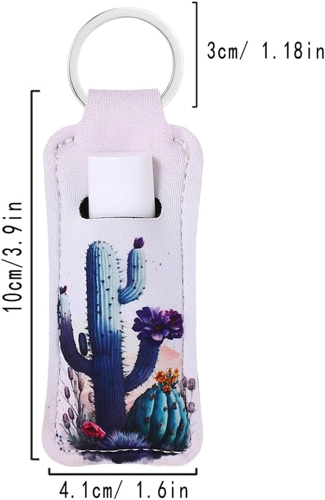 COOKOOKY Keychain Holder for Chapstick Lipstick Lip Gloss Cute Lip Balm Keychain Holder with Clip