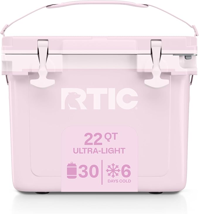 RTIC Ultra-Light Hard Cooler Insulated Portable Ice Chest Box for Drink, Beverage, Beach, Camping, Picnic, Fishing, Boat, Barbecue, 30% Lighter Than Rotomolded Coolers