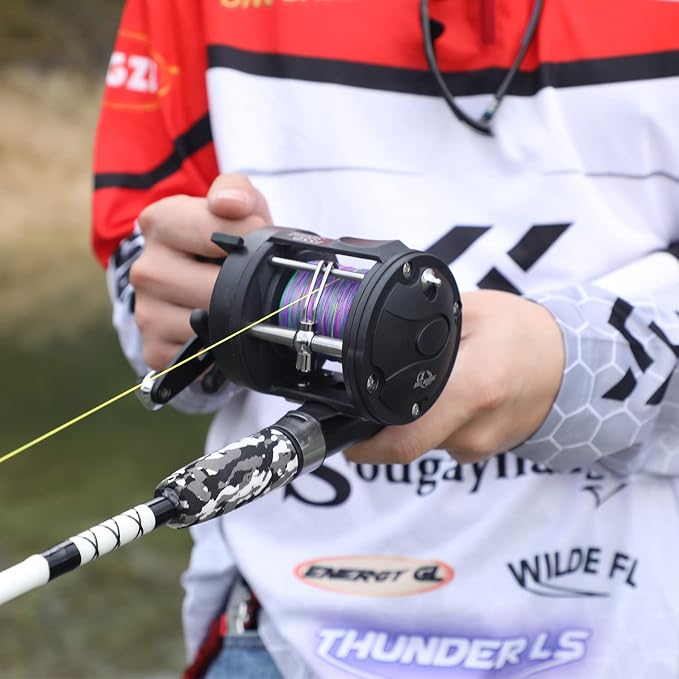 Sougayilang Conventional Reel – 27LB Max Drag,Saltwater Inshore Surf Trolling Reel for Catfish, Musky, Bass, Salmon/Steelhead, Striper – Heavy Duty Round Baitcasting Fishing Reel
