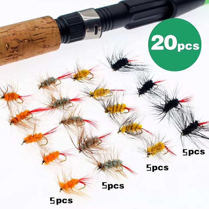 Fly Fishing Poppers, Topwater Fishing Lures Bass Crappie Bluegill Sunfish Panfish Trout Salmon Perch Steelhead Flies for Fly Fishing Bass Panfish Bluegill Trout Salmon