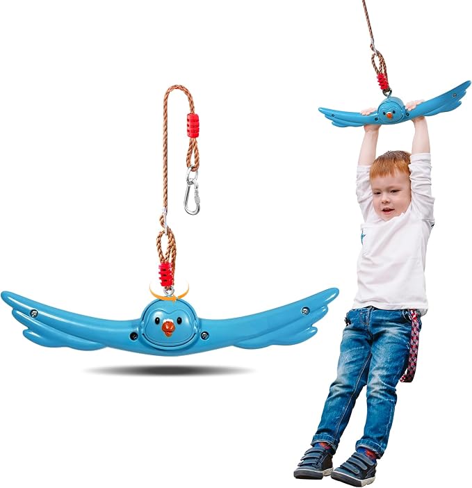 Ninja Twist Swing-360 Degree Handle Rotation Promotes Sensory Development, Arm Strength,Swingset Accessories Outdoor-Swing Spins Set (Blue)