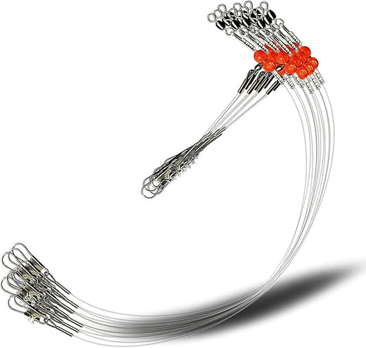 YOTO Fishing Leaders,Saltwater Tackle Rig with Swivels Snap, High-Strength Fishing Wire Gear Equipment for Lures Bait Or Hooks,1Arm and 2Arm