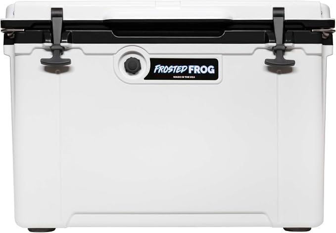 Frosted Frog 54 Qt Hard Cooler, Lightweight Made in USA Insulated Ice Chest | 30% lighter than rotomolded coolers; 54-quart hardside for camping, fishing, boating, beach, BBQ, tailgating & drinks