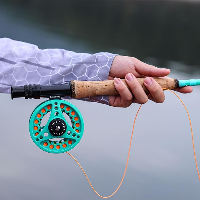Sougayilang Fly Fishing Combo, 4 Piece Fly Rod and CNC Machined Aluminum Alloy Reel Complete Starter Package with Rod Bag