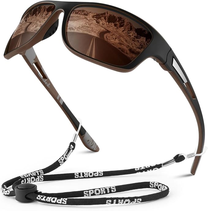 WEAROYO Polarized Sports Sunglasses for Men Women,Fishing Driving Rectangular Goggles UV400 Protection