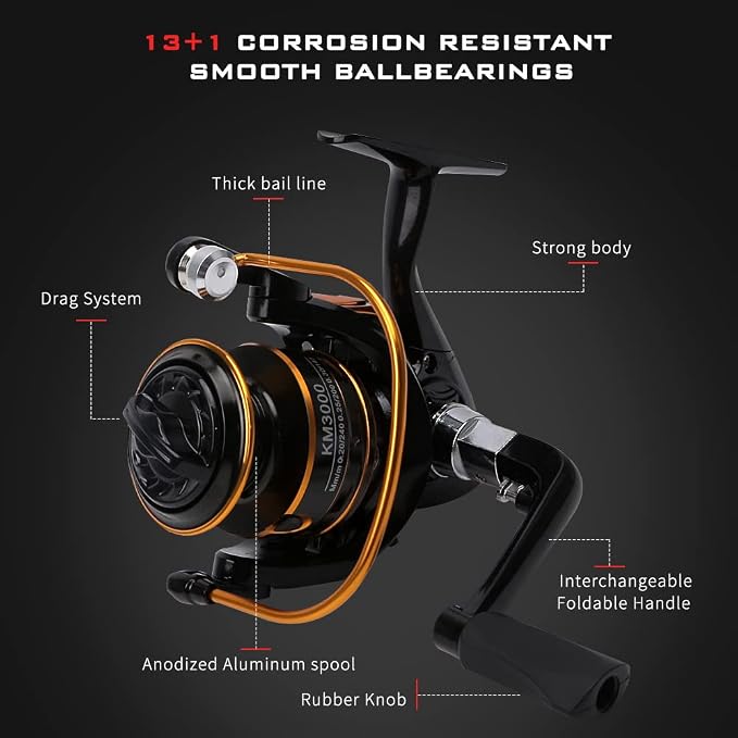 Collapsible Fishing Rod and Reel Combo, BalanZze Telescopic Fishing Rod with Spinning Reel, Portable Collapsible Fishing Pole Kit for Saltwater and Freshwater – Ideal Fishing Gift