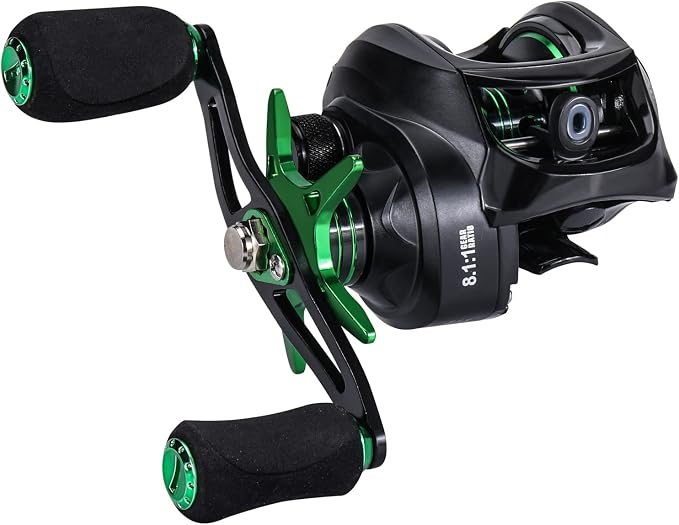Sougayilang Baitcasting Fishing Reel with 9 + 1 Anti-Reverse Ball Bearings, 8.1:1 High-Speed Gear Ratio Casting Reel