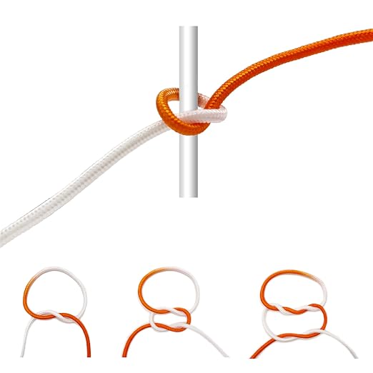 Knot Tying Practice Rope-Two-Color Half Dyed Cord，Simple and Visually Clear Tool for Learning Knot Tying (Ø4mm，Pack of 3)