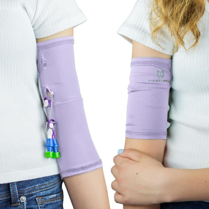 Mighty Well PICCPerfect PICC Line Cover: Soft Touch Double Layer PICC Line Arm Cover | Solid Lavender, X-Small