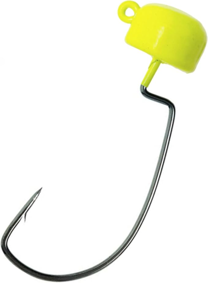 Reaction Tackle Tungsten Mushroom Head Jig Heads, Ned Rig Shroom Jigs for Finesse Bass Fishing, Stand Up Bait with Weedless and EWG Hook Options (5-Pack)