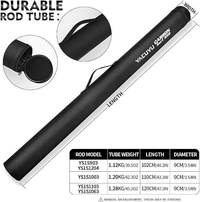 PROBEROS Surf Fishing Rod - Casting Spinning Fishing Rods with Tube(Case) 3 Piece 9'/10'/11'/12' Carbon Saltwater Travel Surf Spinning Rods