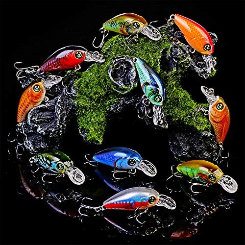 Mini Crankbait Fishing Lures Kits Swimbait Wobbler Hard Baits for Bass Trout Pike Freshwater and Saltwater 10pc-20pc/pack