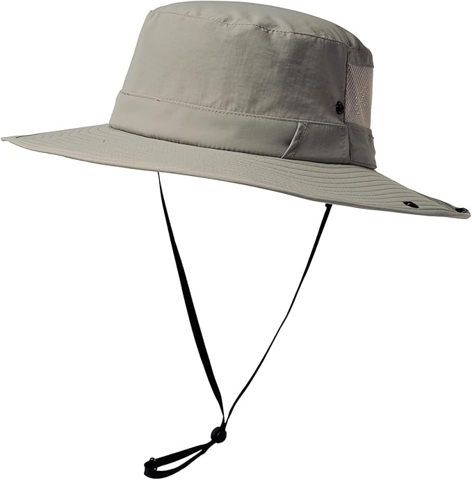 TOP-EX Men's Wide Brim Sun Hat UPF 50+ Waterproof, Packable Breathable Mesh Boonie Bucket Cap for Hiking Fishing Safari