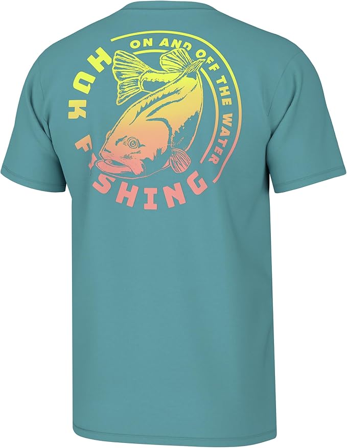 HUK Mens Fishing Graphic Tee, Performance Short Sleeve, Quick-Dry