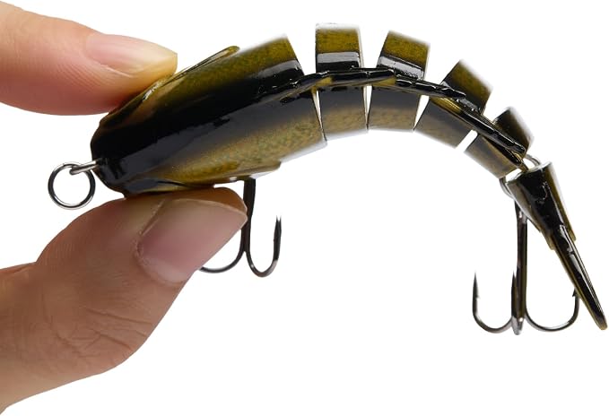 BASSDASH SwimPanfish Multi Jointed Panfish Bluegill Swimbaits Hard Topwater Bass Lures Fishing Lure Crank Saltwater 3.5in/0.85oz