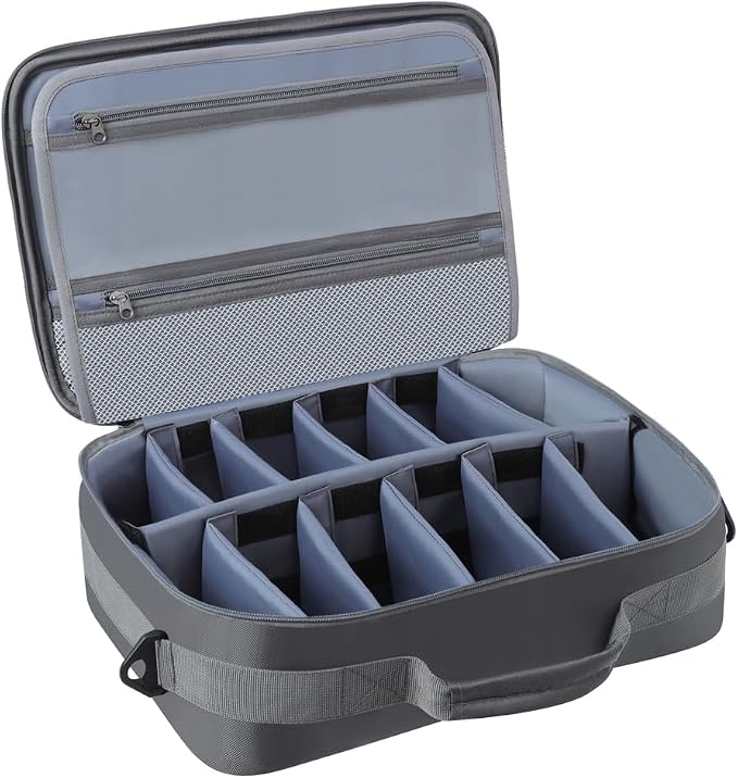 Raprance Fly Fishing Reel Case ，Customizable Dividers Shockproof Storage Box，Portable Travel Storage with Protection, Blue