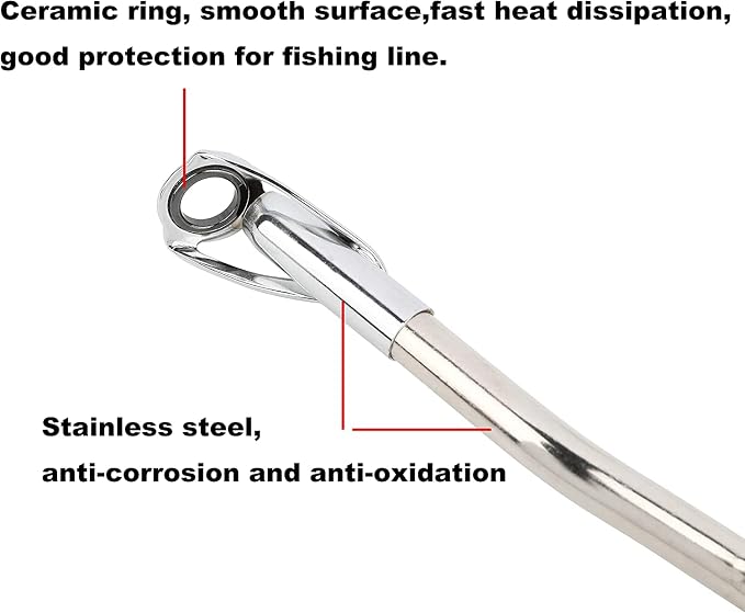 AMEYXGS Bowfishing Power Rod Line Guide Rod Slingshot Fishing Reel Seat Attachment Spin Cast Reels Holder Breakout Shoot Through Stainless Steel