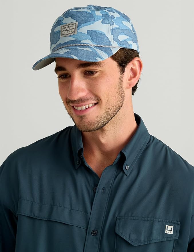 HUK Men's Tide Point Kc Scott Original Artwork Short Sleeve Shirt, Fishing Button Down