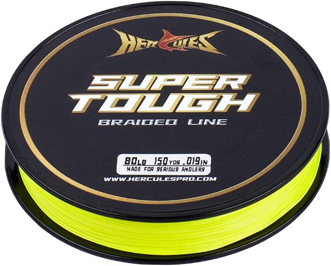 HERCULES Super Tough Braided Fishing Line 4 Strands / 8 Strands, 4lb - 160lb Braid Lines, 150/300/500/1000 Yards for Saltwater